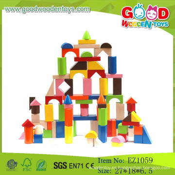 2015 nuevos juguetes de madera coloridos de los bloques huecos fijados para los cabritos